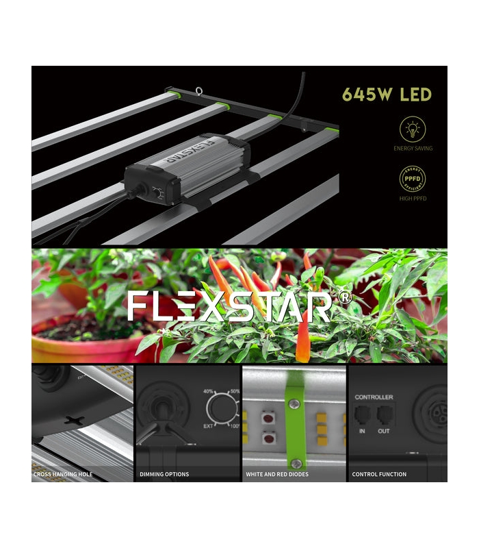 Flexstar LED 645w Full Spectrum | Products | Greenthumb Hydroponics...